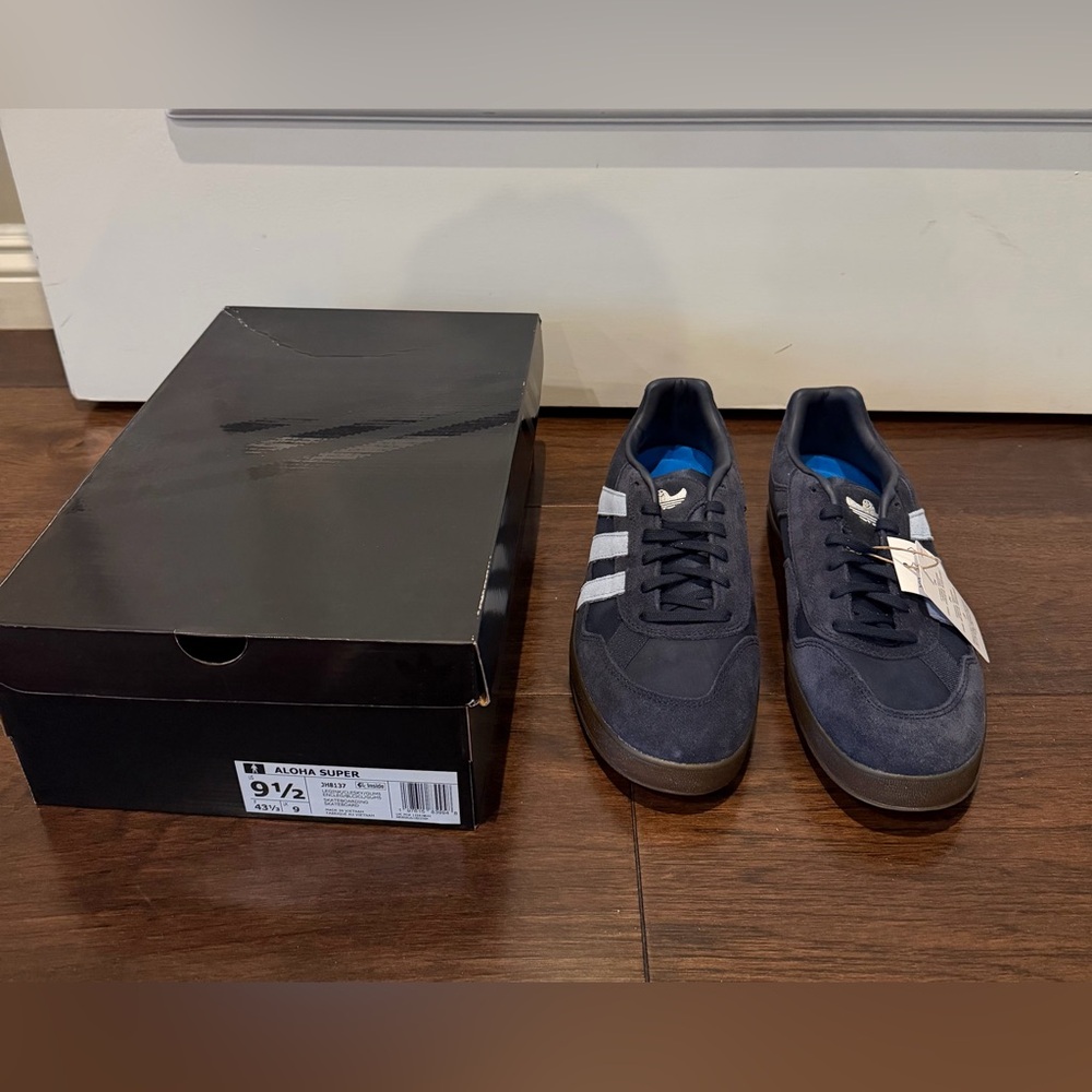 Adidas Aloha Super Navy and White Sneakers
